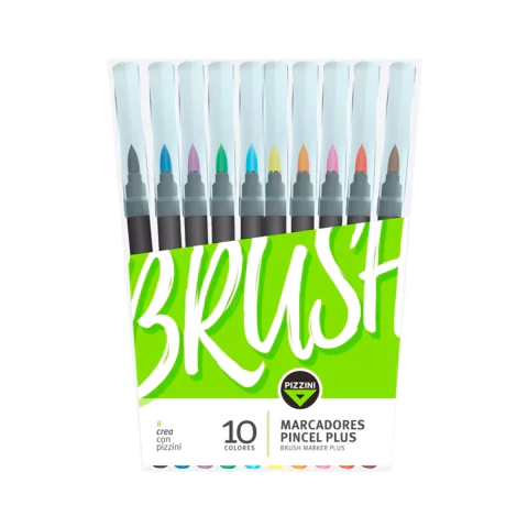 MARCADOR PIZZINI BRUSH PUNTA PINCEL X 10