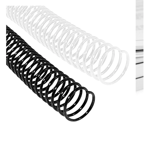 ESPIRAL PARA ENCUADERNACIÓN NEGRO Y CRISTAL X 50 UNIDADES