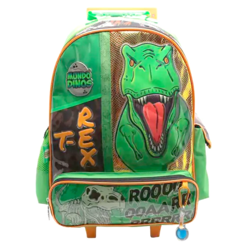 MOCHILA CRESKO MUNDO DINOS T-REX 18" CARRO