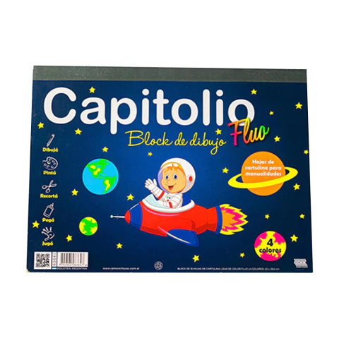 BLOCK DE CARTULINAS CAPITOLIO PARA DIBUJO N°6 FLÚO 16 HOJAS - buy online