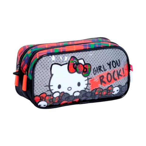 CARTUCHERA WABRO HELLO KITTY 2 CIERRES