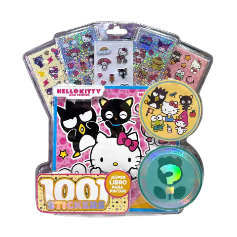 STICKER VERTICE - HELLO KITTY 1001 STICKERS + SUPER LIBRO PARA PINTAR - comprar online