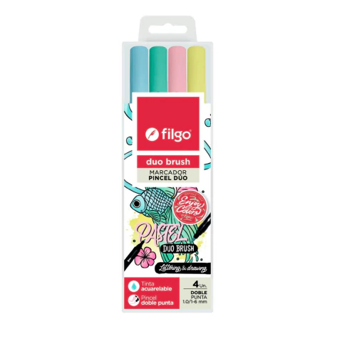 MARCADOR FILGO PUNTA PINCEL DUO BRUSH PASTEL 1-6MM X 4