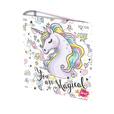 CARPETA INK DROP N°3 CON AROS UNICORNIOS