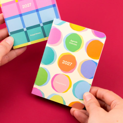 AGENDA MONOBLOCK 2027 - MINIMA CONFETTI - SEMANAL 9 X 12,5 CM