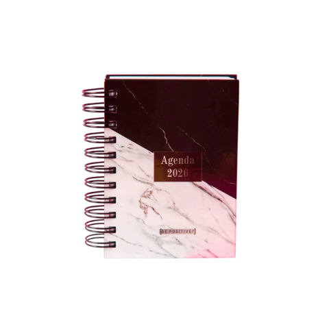 AGENDA 2026 PUNTO CERO- MARMOL BLANCO Y NEGRO - DIARIA N6 BE POSITIVE - comprar online