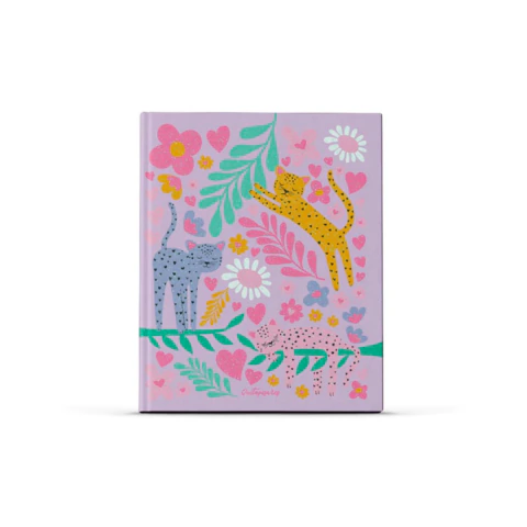 CUADERNO MOOVING RAYADO TAPA DURA - QUITAPESARES TIGRES - 16X21 48 HOJAS COSIDO