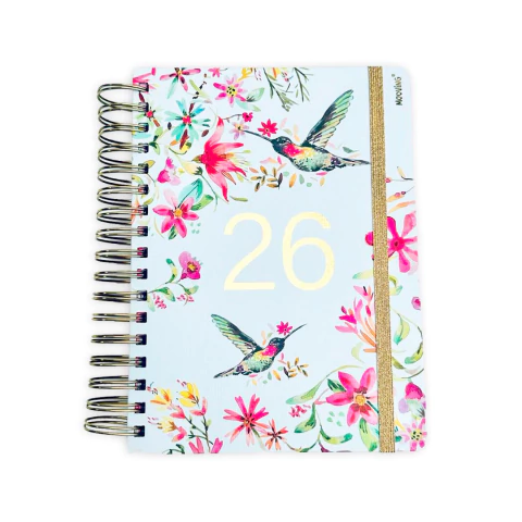 AGENDA 2026 MOOVING - FLORAL BLANCO - DIARIA 15x21 CM - comprar online