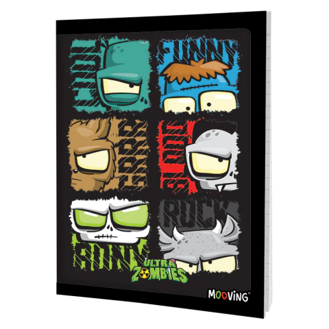 CUADERNO MOOVING 16X21 ULTRA ZOMBIES TAPA FLEXIBLE 48 HOJAS