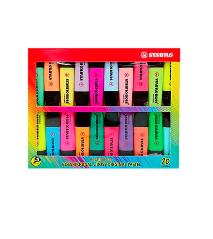 RESALTADOR STABILO BOSS PASTEL X 20