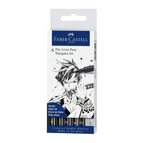 SET MANGAKA FABER CASTELL CREATIVE STUDIO PITT ARTIST PEN X 6