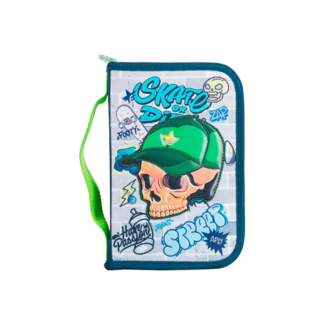 CARTUCHERA FOOTY - SKULL VERDE - 1 PISO - comprar online