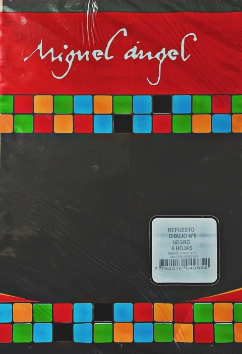 REPUESTO DE DIBUJO ESCOLAR N°6 NEGRO x6 HOJAS