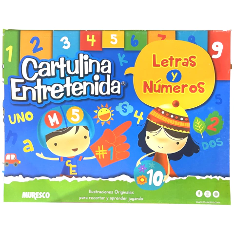 BLOCK MURESCO N°5 CARTULINA ENTRETENIDA LETRAS Y NÚMEROS X 20 HOJAS