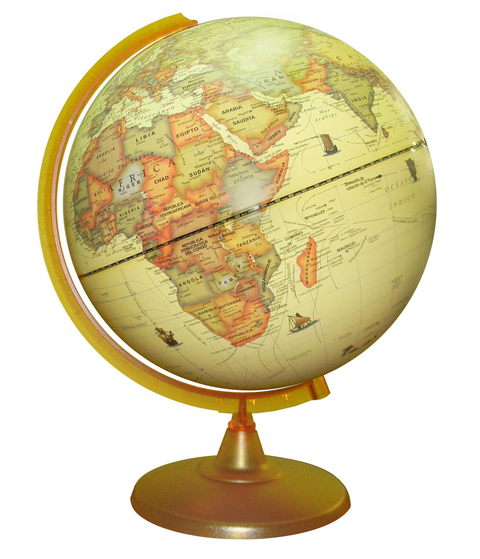 GLOBO TERRÁQUEO POLÍTICO GLOTER SEPIA CON BASE DE PLÁSTICO 30CM