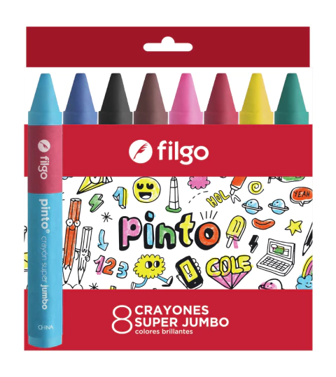 CRAYONES DE CERA FILGO SÚPER JUMBO X 8