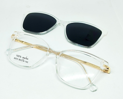 Óculos de Grau Clip-On Polarizado Branco Transparente Citrine 6572 - comprar online