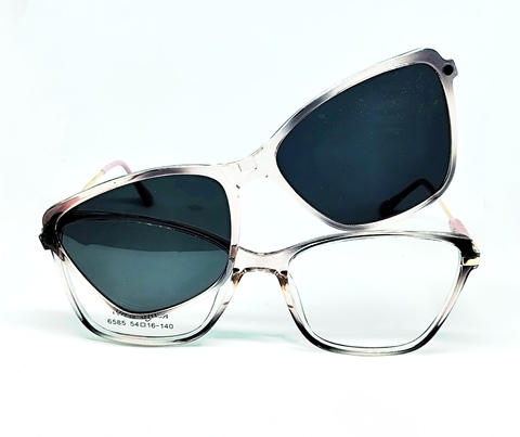 Óculos de Grau Clip-On Rosa e Roxo Transparente 6585 Citrine - comprar online