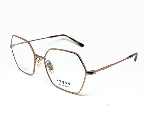 Óculos Vogue Feminino Bronze Hexagonal Titânio Original - comprar online