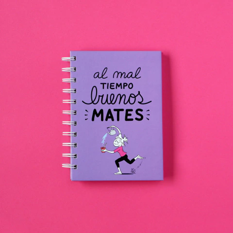 Libreta "Al mal tiempo Buenos Mates" (Violeta)