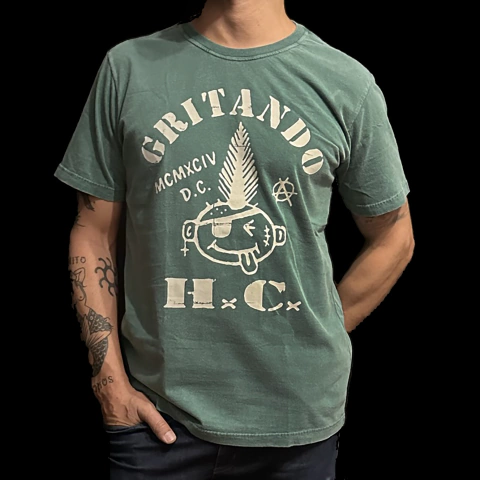 Malha Premium - Camiseta Gritando HC verde estonada logo original UNISEX - Collab - comprar online