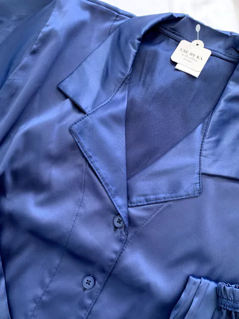 PIJAMA CETIM - MARINHO