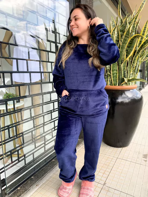 PIJAMA FLEECE - AZUL MARINHO