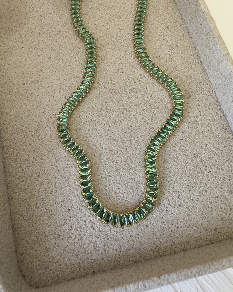 Choker Riviera baguete turmalina ouro - comprar online