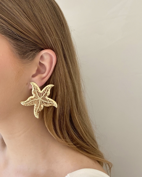 Brinco Estrela do Mar banho de ouro - comprar online