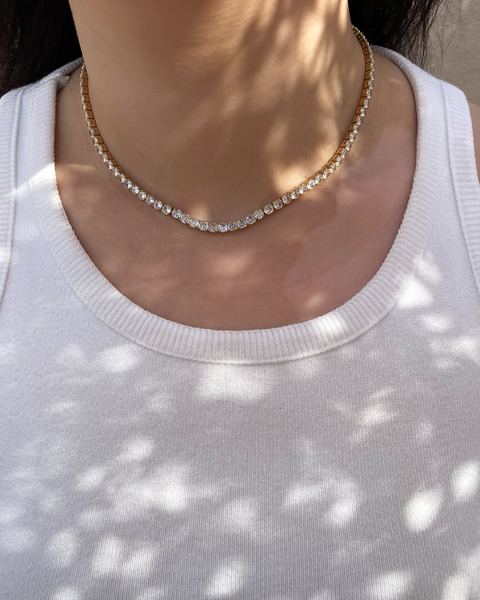 Choker riviera cristal ouro