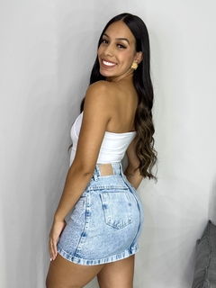 Saia jeans 23 GRAUS strass (1591) - DonaDelas Store