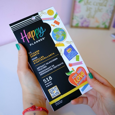 Stickers Maestras Abstract Silkscreen Teacher | The Happy Planner