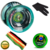 Kit Intermediário Yoyo de Rolamento K2 Cristal + Yoyo de eixo fixo + Luva + 5 Cordas - Yoyo Brasil - ioio Brinquedos