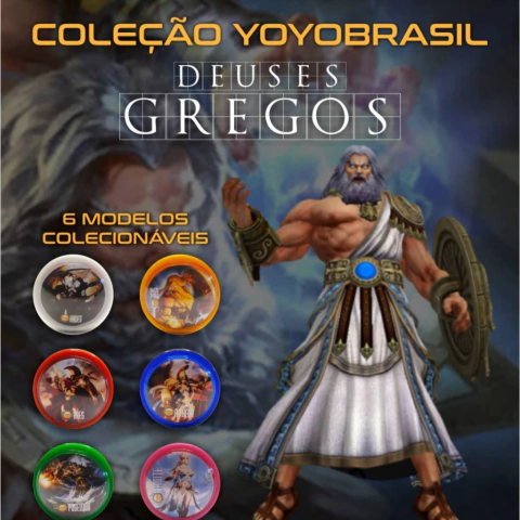 Coleção Yoyo Deuses Gregos 6 yoyos YOYOBRASIL ioio com Eixo Fixo + 6 Cordas de Brinde