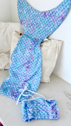 Conjunto Sirena (Cola + Top + Bombi) Aqua - tienda online