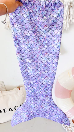 Conjunto Sirena (Cola + Top + Bombi) Lila