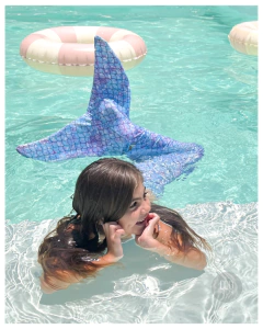 Conjunto Sirena (Cola + Top + Bombi) Aqua