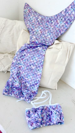 Conjunto Sirena (Cola + Top + Bombi) Lila en internet