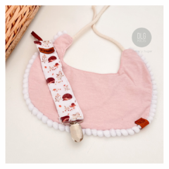 Babero Hola Bonita + Portachupete (Rosa) - tienda online