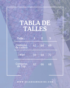 Imagen de Conjunto Sirena (Cola + Top + Bombi) Aqua