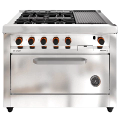 COCINA COMERCIAL MORELLI MASTER CHEFF 1100 4 HORNALLAS y PLANCHA - comprar online
