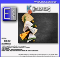 VIDRIO TEMPLADO DECORATIVO 60x65cm Mod. 2029 - comprar online