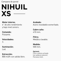 NIHUIL XS - 50cm - ESTILO XXI - Cocinas y Campanas