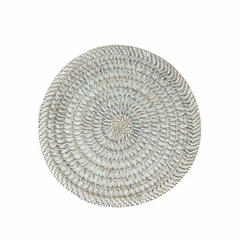 Plato de Sitio Ratan Piere Blanco - Cayetana Home