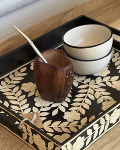 Mate Tallado Madera Liso - comprar online