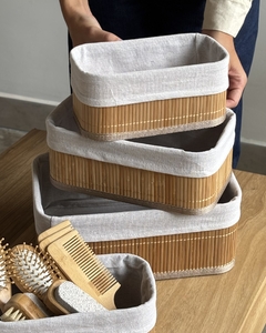 Canasto Organizador Bambu Grande - comprar online