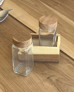 Especieros Acacia & Vidrio Set x2 en internet