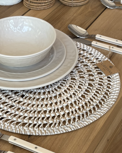 Plato de Sitio Ratan Piere Blanco - comprar online