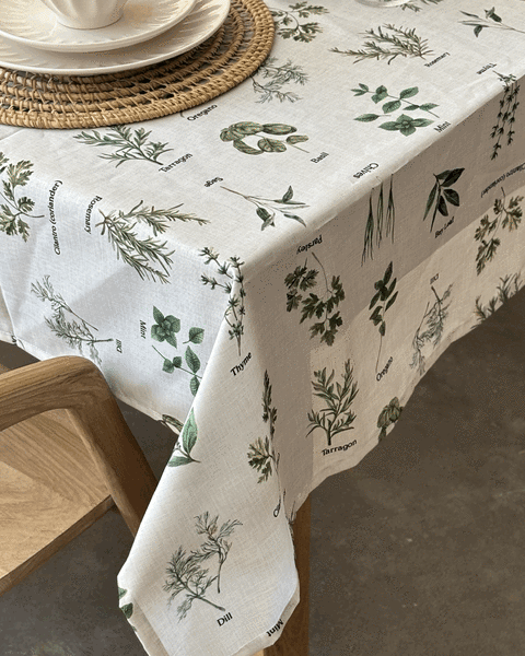 Mantel Antimanchas Lino Botanico
