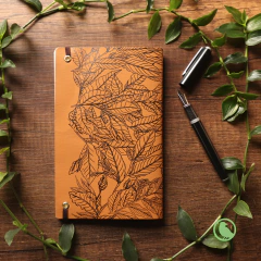 Cuaderno Cuerina Abarco Café Claro en internet